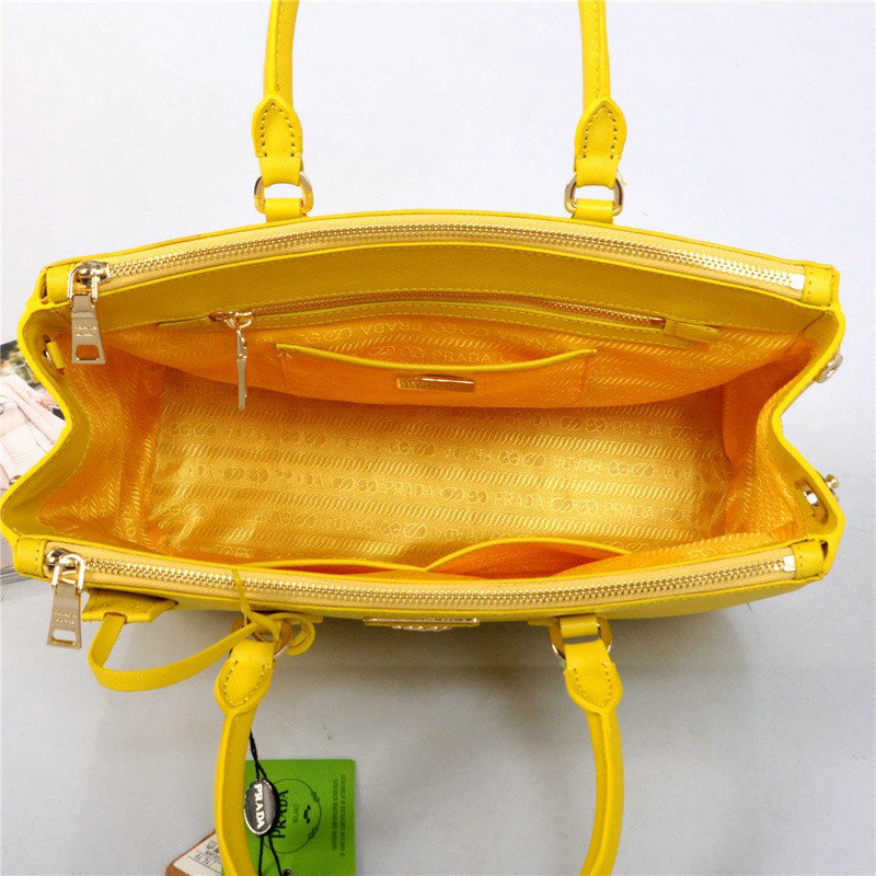 2014 Prada saffiano calfskin 33cm tote BN2274 yellow